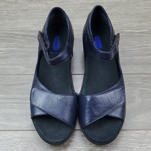 Wolky Women Blue Wedge Sandals {Size 39} - Picture 2 of 8